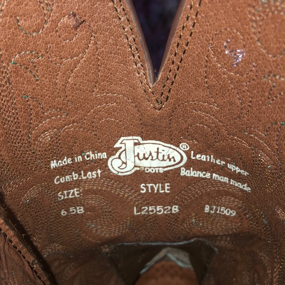 Justin Cowgirl Boots Size 6.5 - Picture 2 of 5